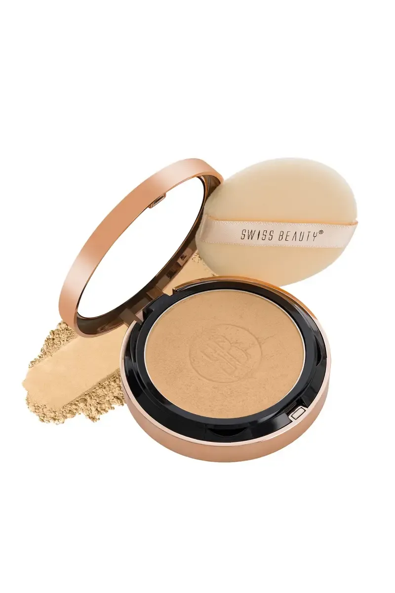 Swiss Beauty Silky And Smooth Powder With SPF-15 - 6.5g (Natural Beige)