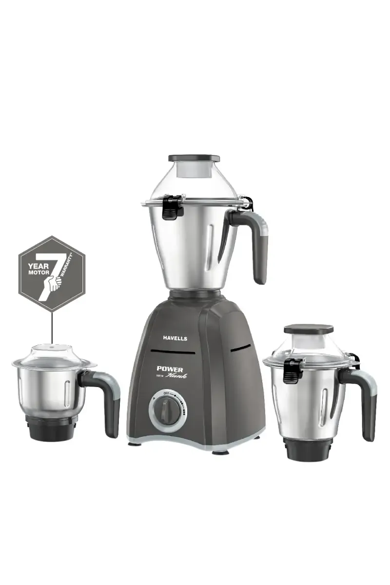 Havells Power Hunk 800 W Mixer Grinder with 3 Jars (Grey)