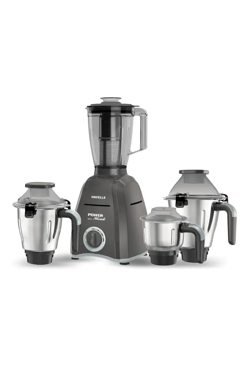 Havells Power Hunk 800 W Mixer Grinder with 4 Jars (Grey)