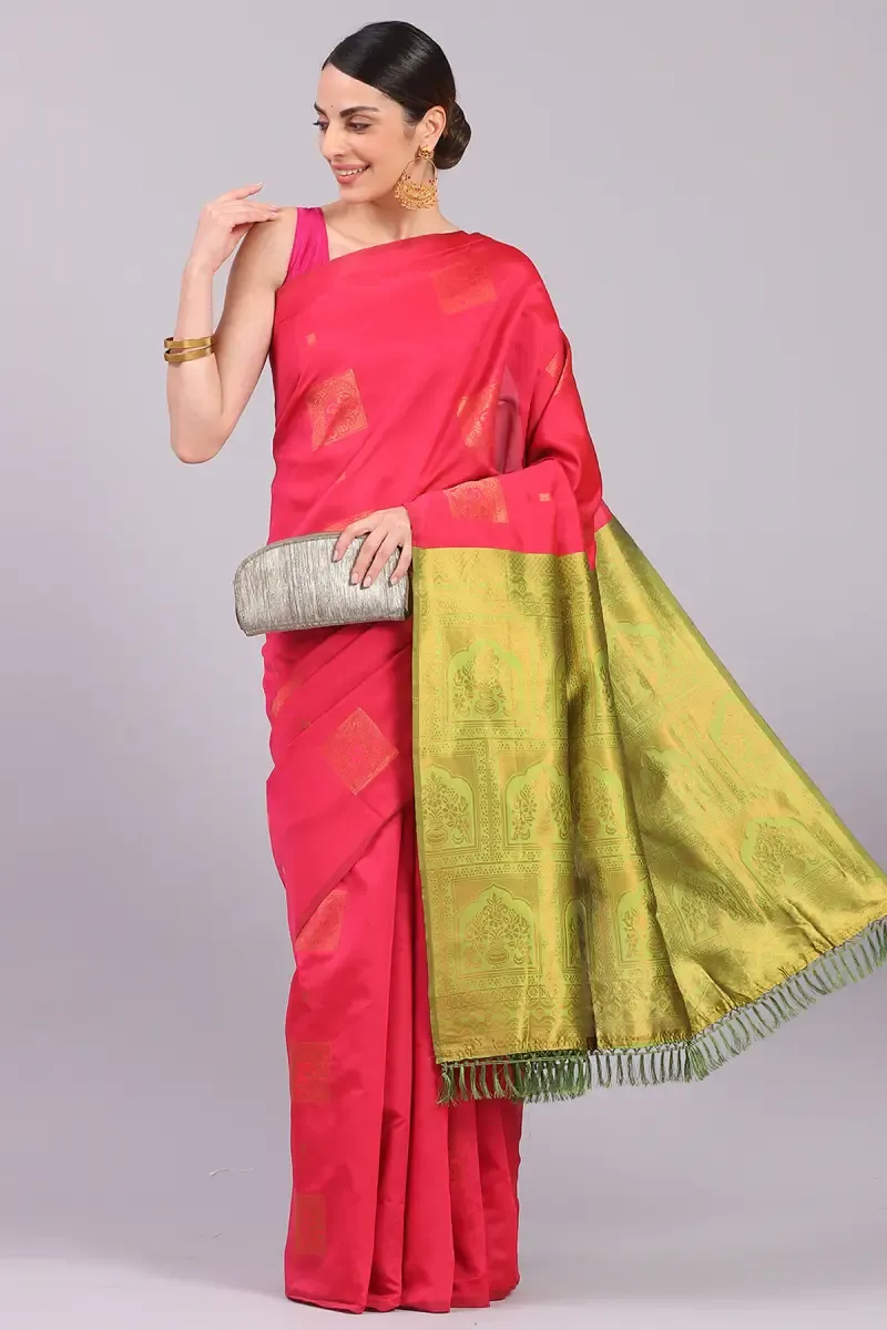 Art Silk Woven Design Saree with Unstitched Blouse for Women 015605LIGGREFRESIZ