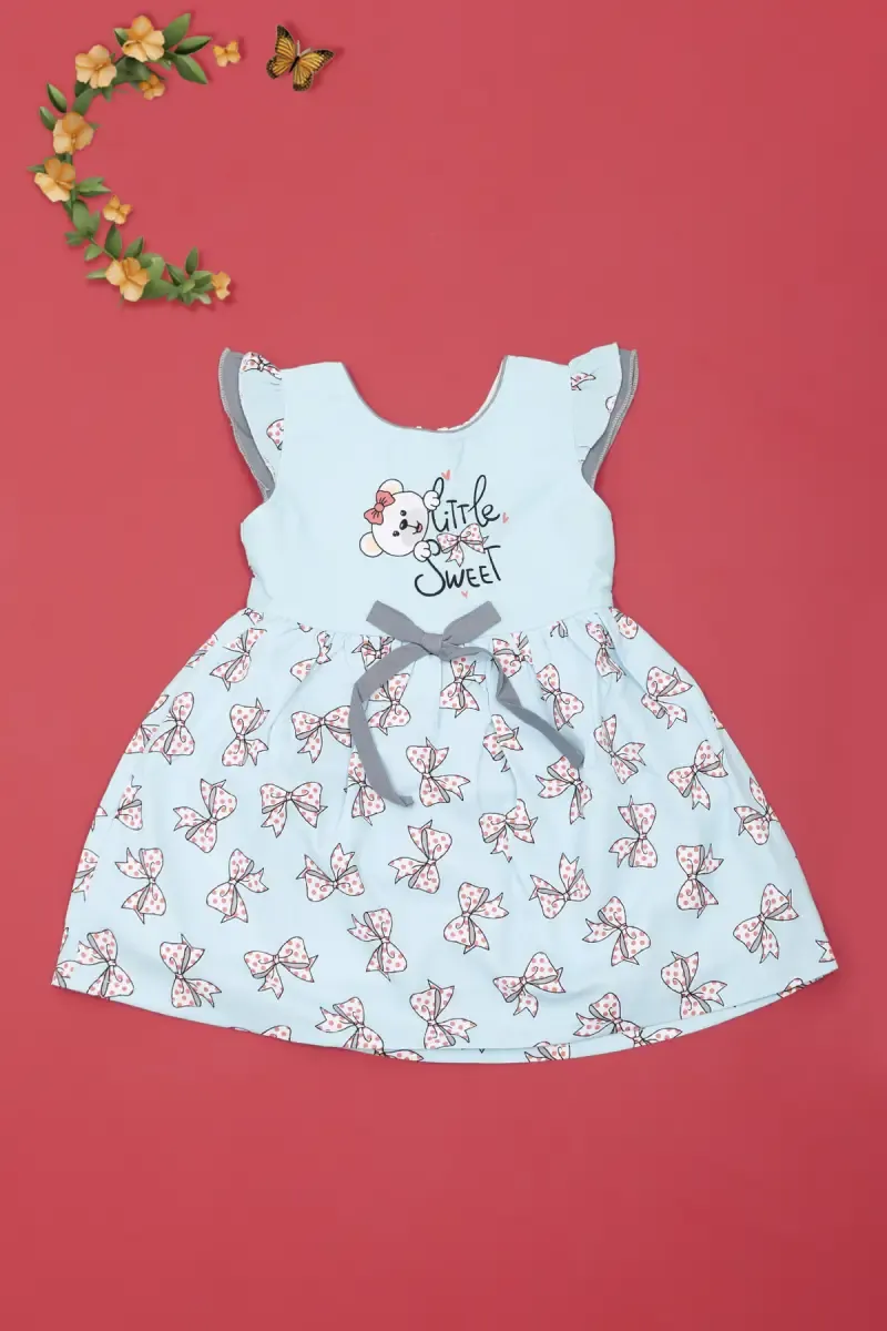 Conversational Print Frock for Baby Girl 015671AQU06M