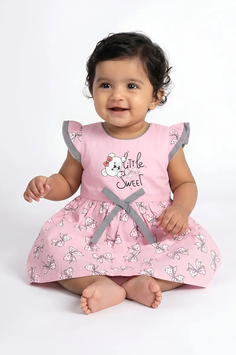 Conversational Print Frock for Baby Girl 015671PIN612