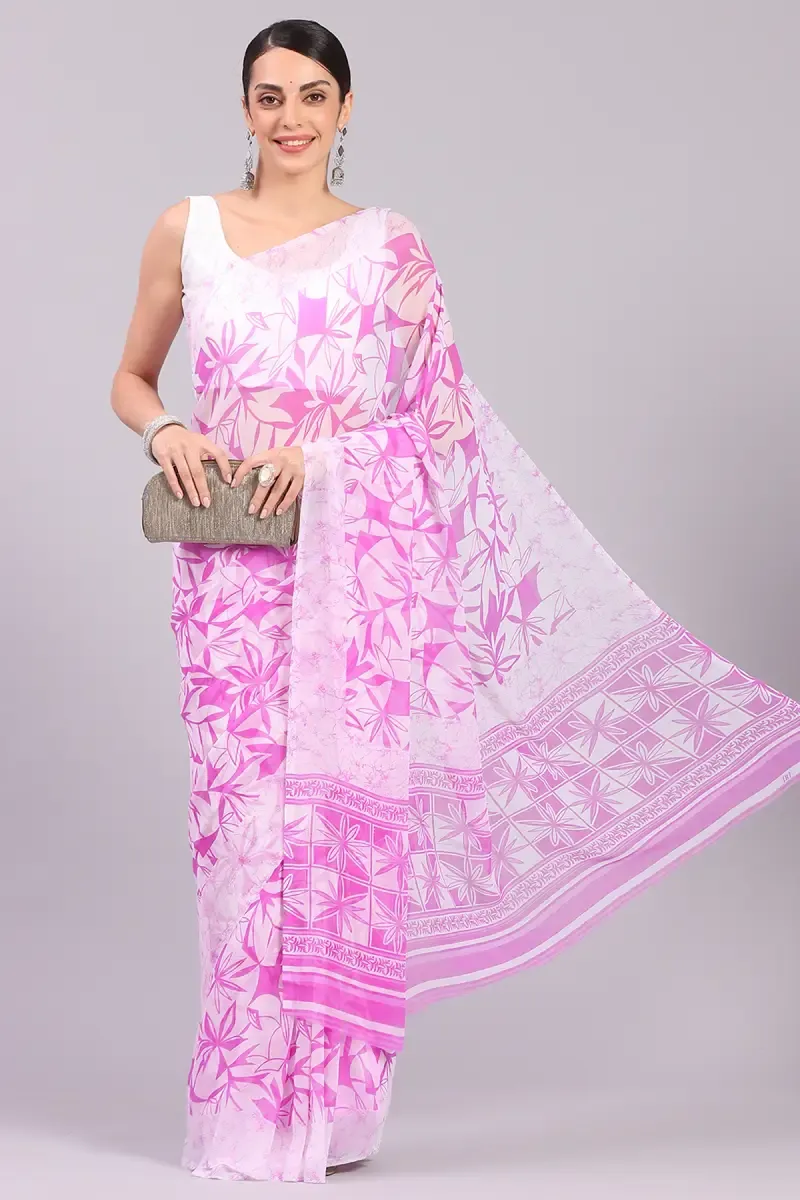 Georgette Printed Saree for Women
