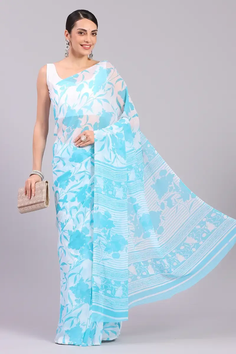 Georgette Printed Saree for Women