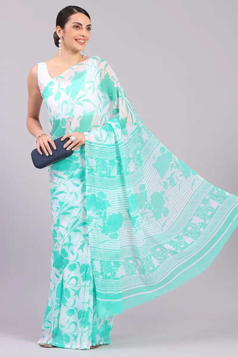Georgette Printed Saree for Women