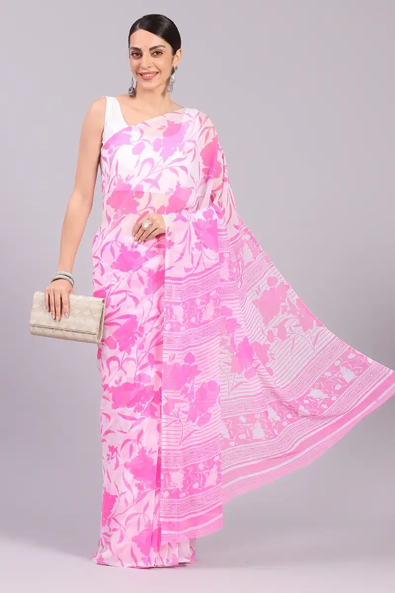 Georgette Printed Saree for Women