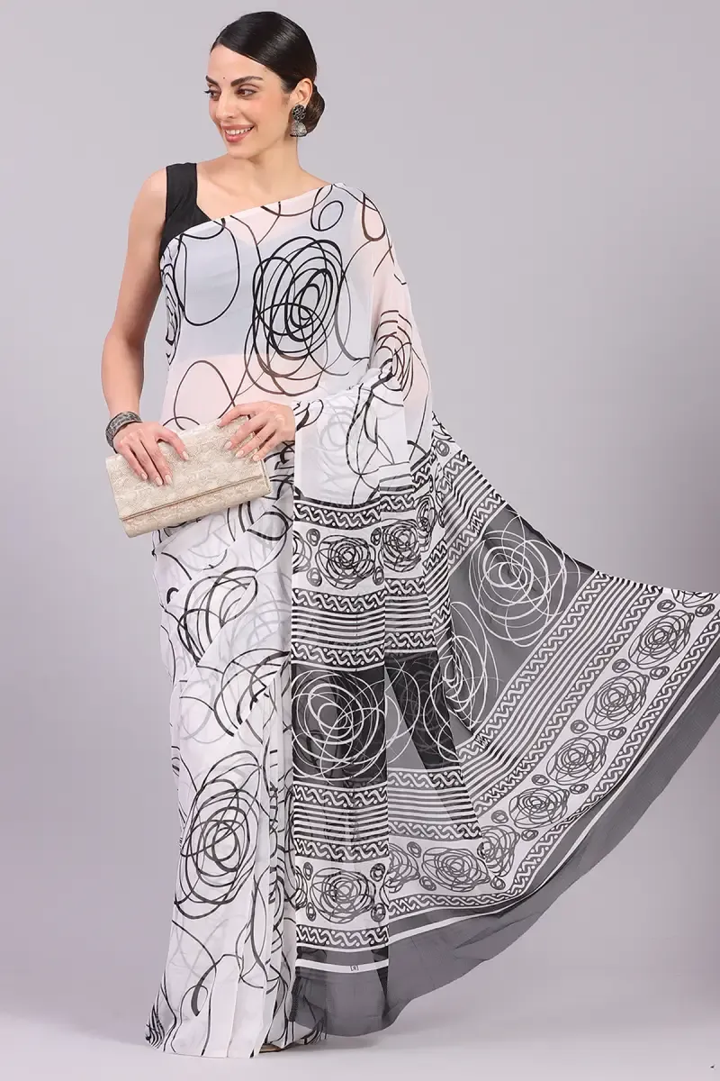 Georgette Printed Saree for Women 015720BLAFRESIZ