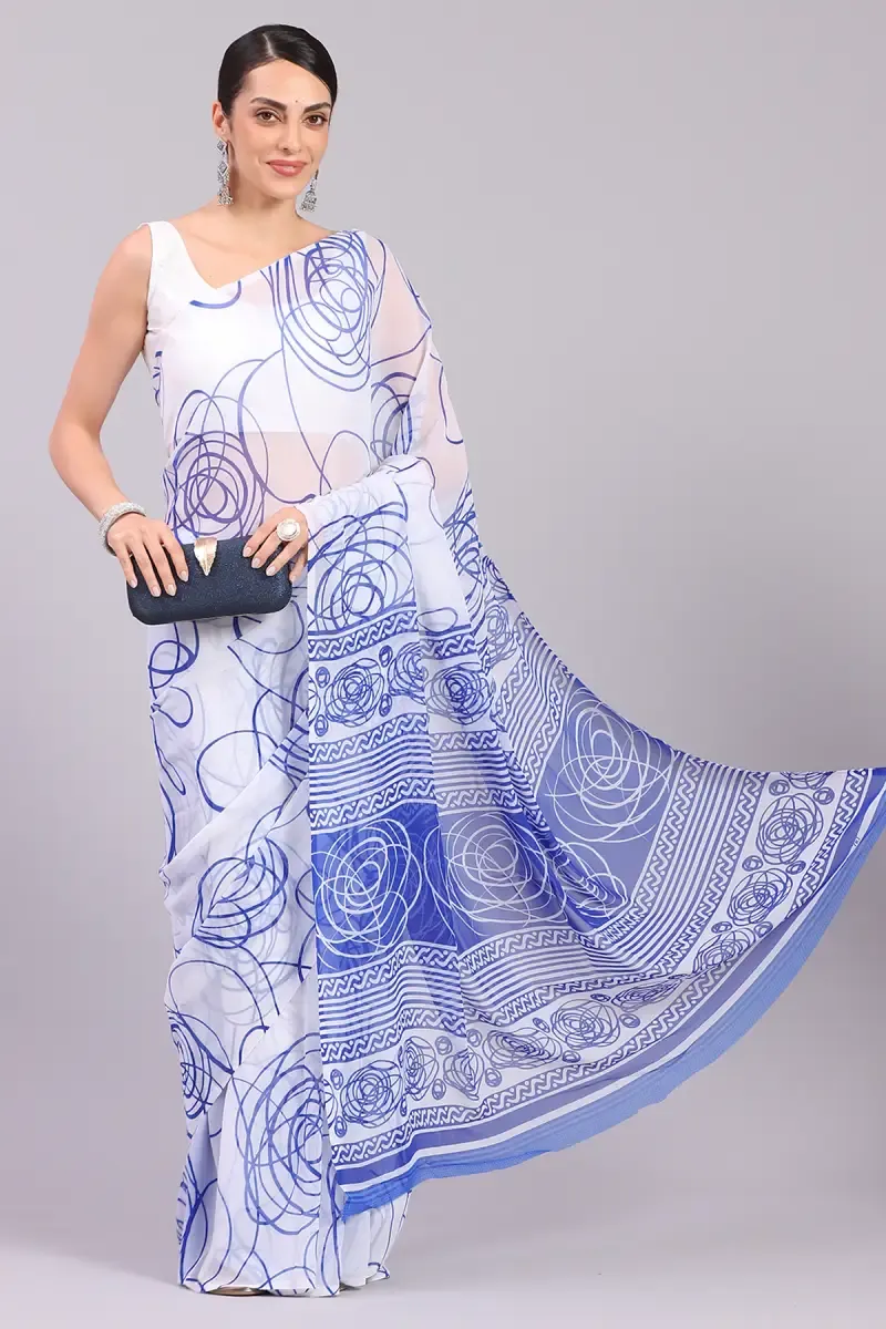 Georgette Printed Saree for Women