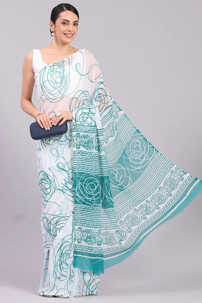 Georgette Printed Saree for Women