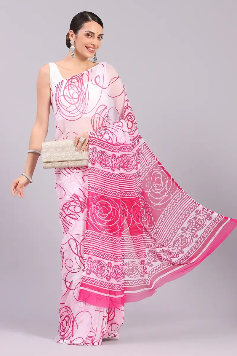Georgette Printed Saree for Women