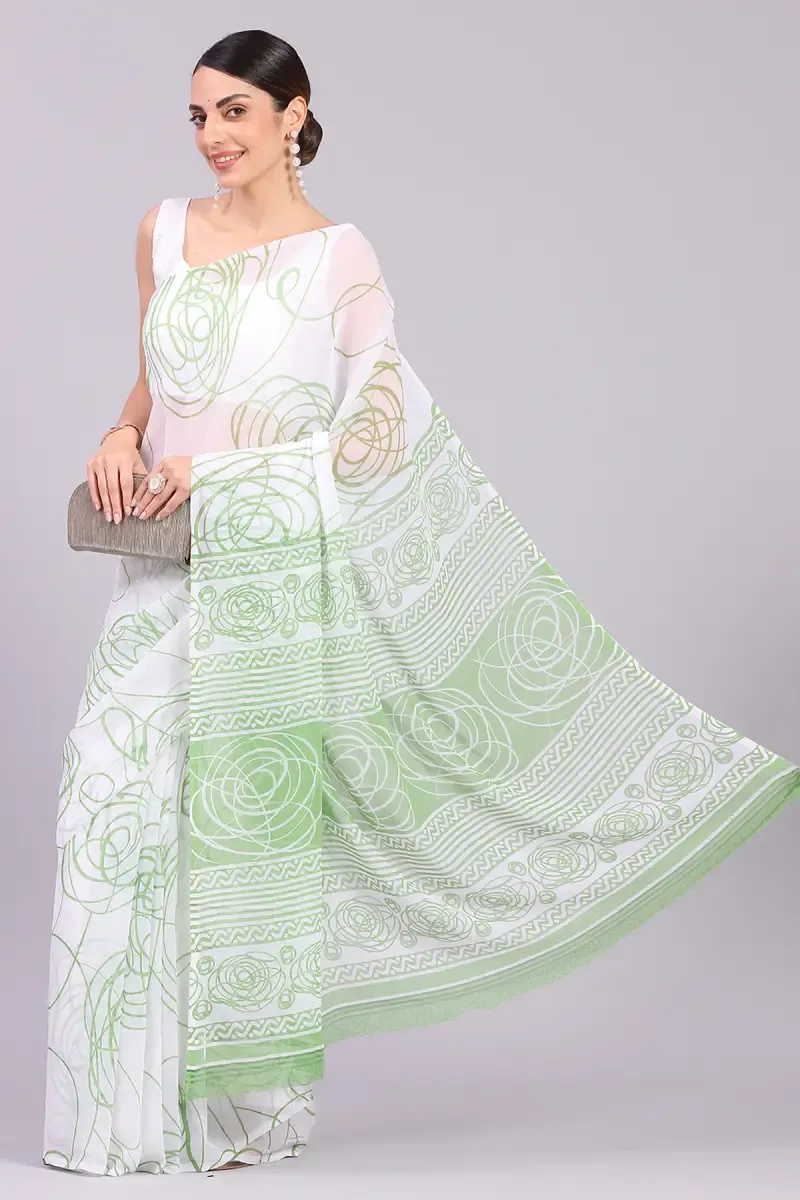 Georgette Printed Saree for Women 015720GREFRESIZ