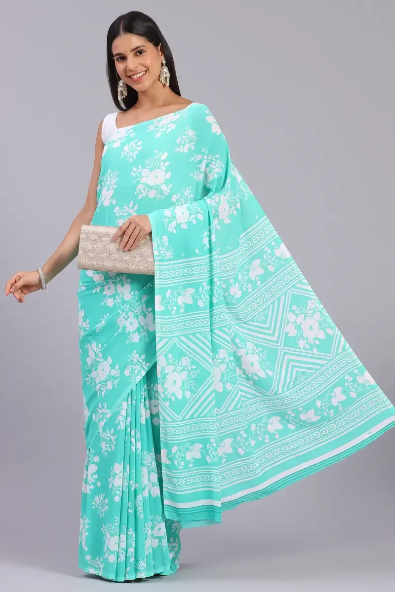 Georgette Printed Saree for Women