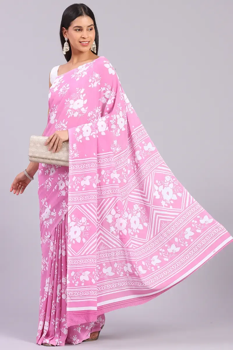 Georgette Printed Saree for Women