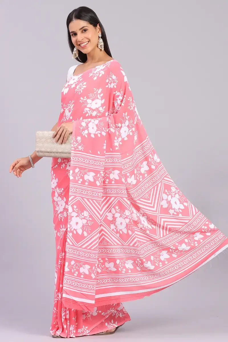 Georgette Printed Saree for Women