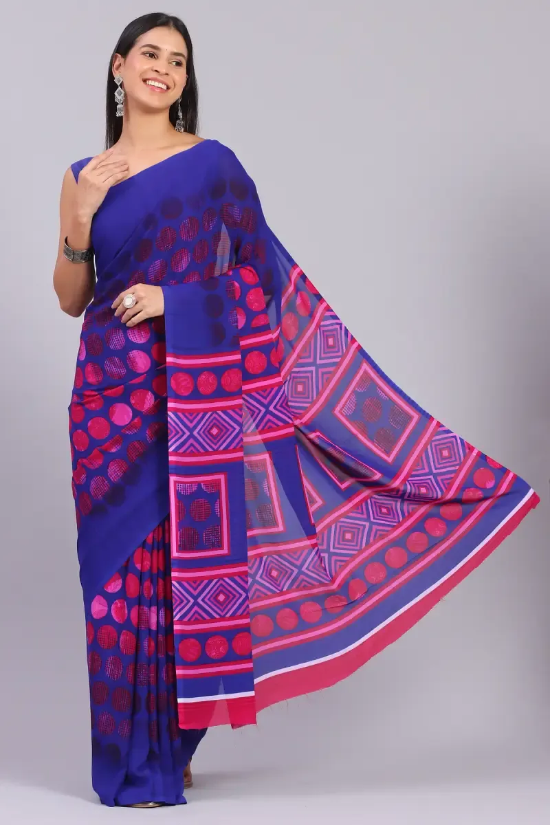 Georgette Printed Saree for Women