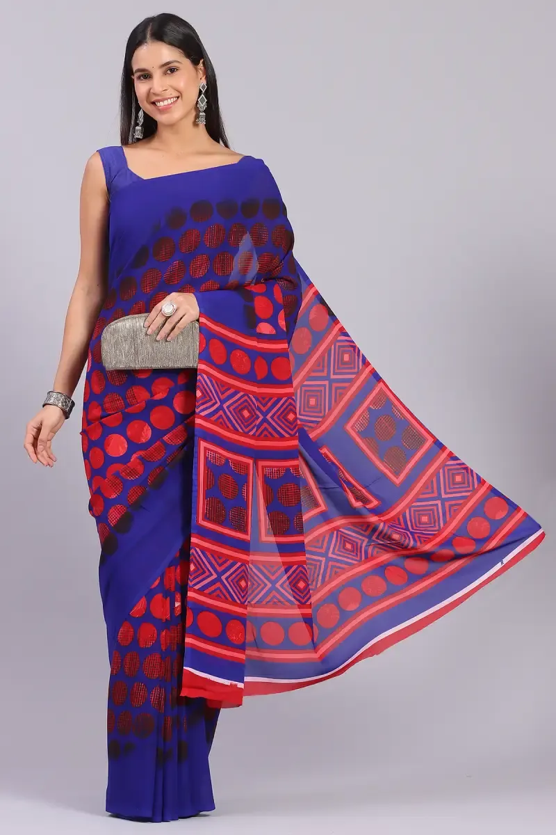 Georgette Printed Saree for Women