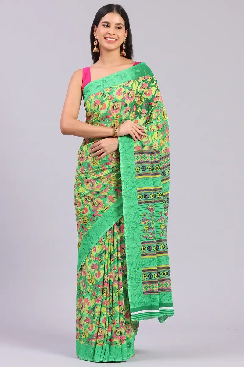 Georgette Printed Saree for Women