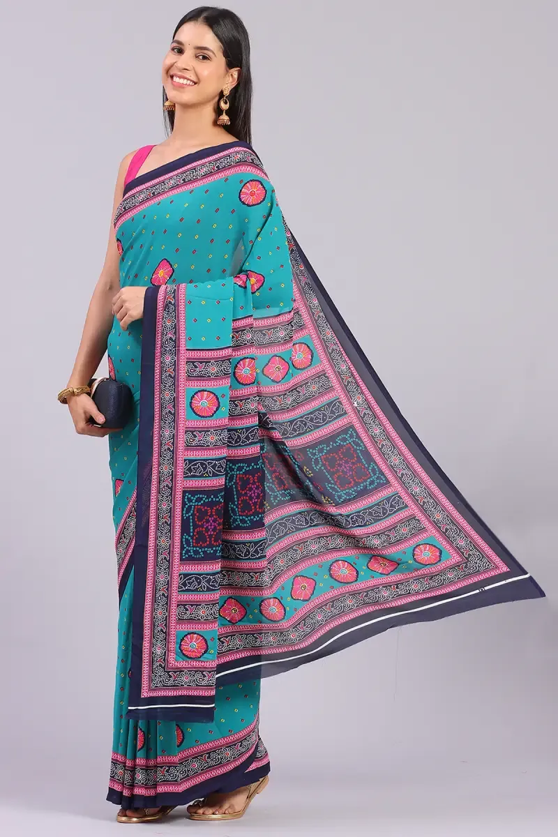 Georgette Printed Saree for Women