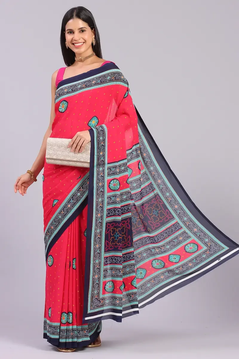 Georgette Printed Saree for Women