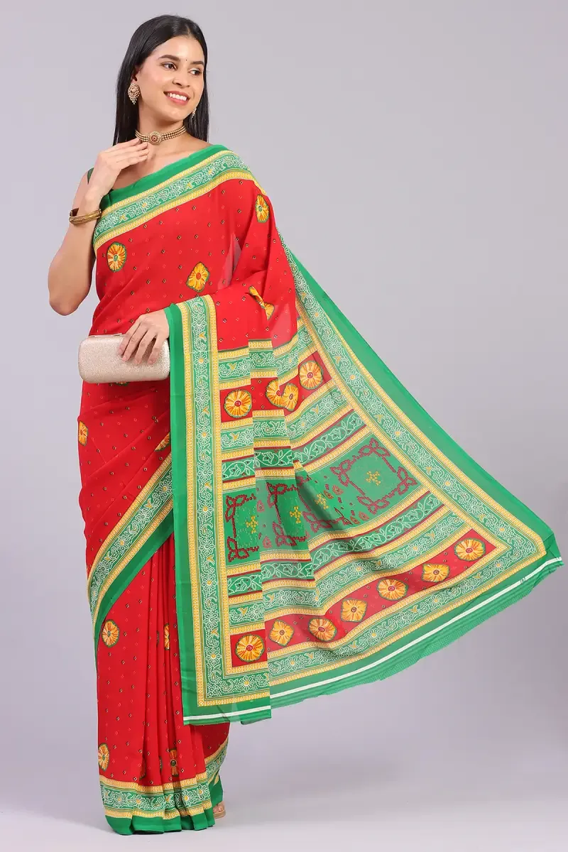 Georgette Printed Saree for Women