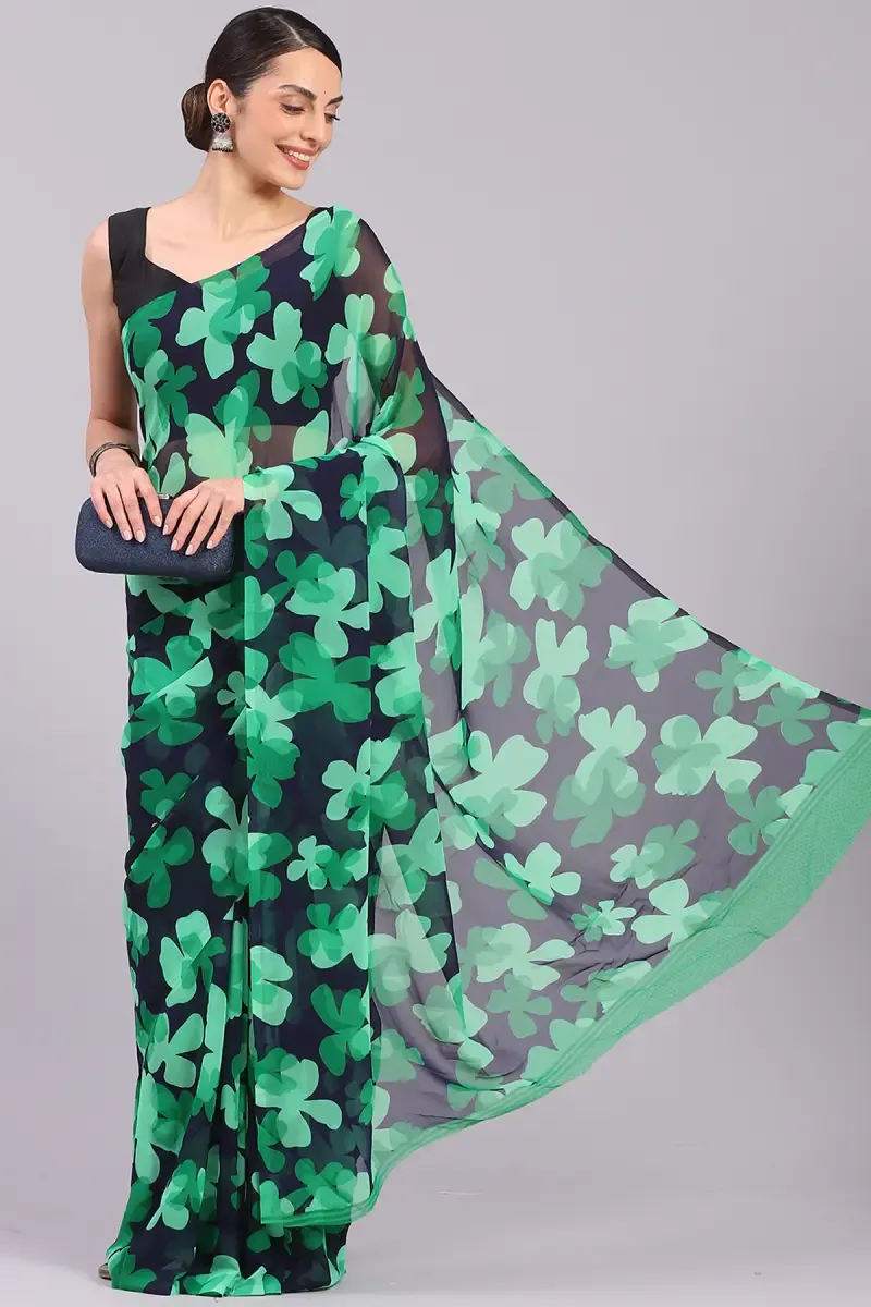 Georgette Printed Saree for Women