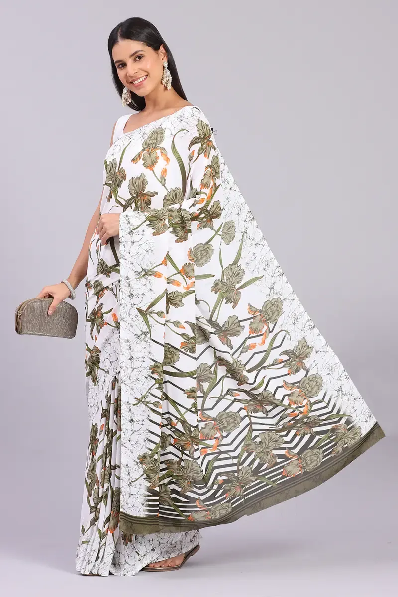 Georgette Printed Saree for Women