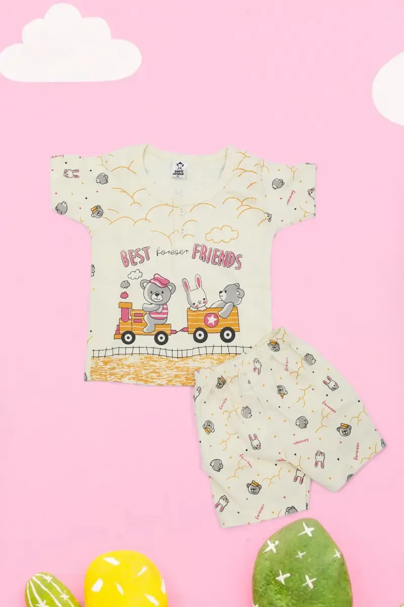 Just Born Cotton T-shirt with Shorts Set (2-Pcs Set) 015839LIGYEL03M