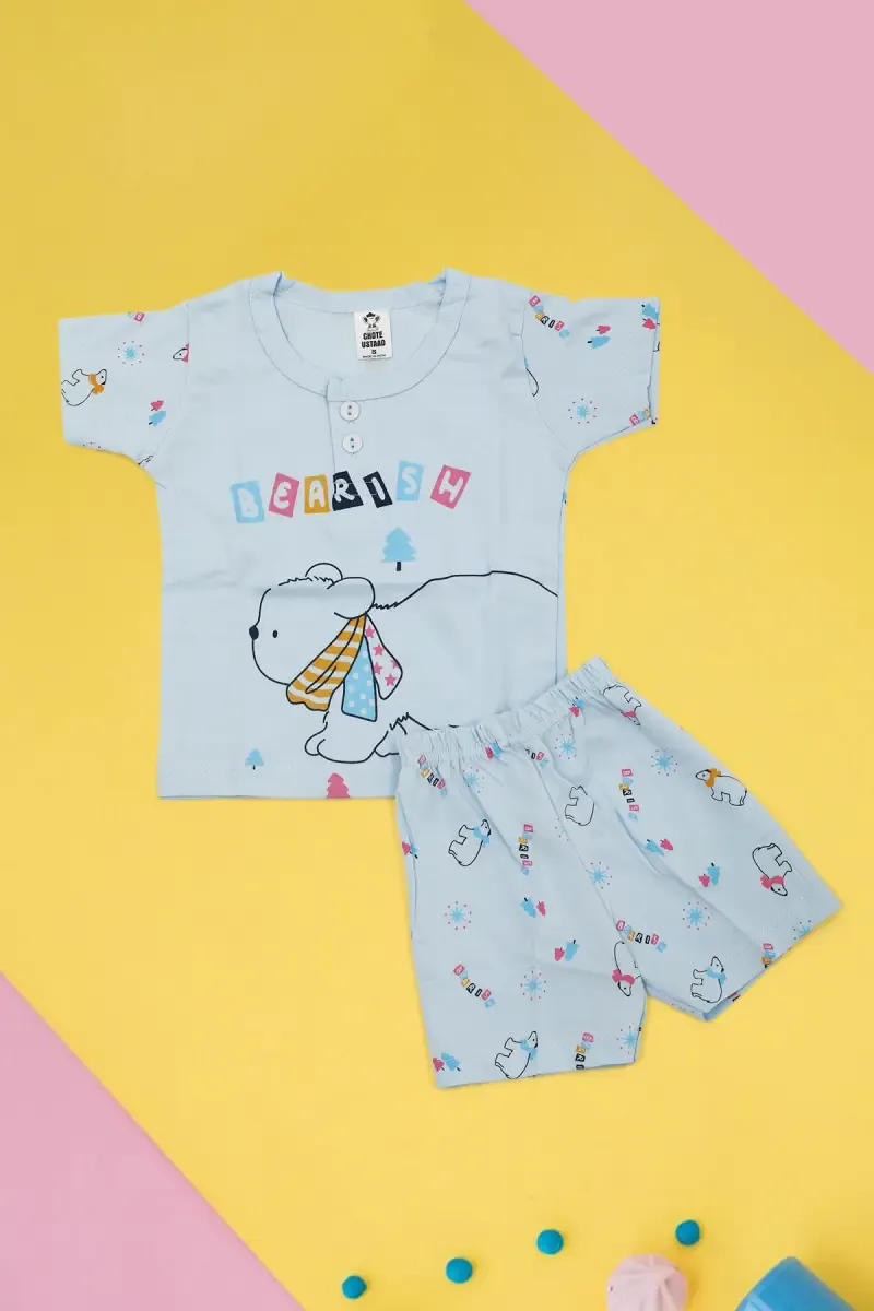 Cotton T-shirt with Shorts Set for Just Born (2-Pcs Set)