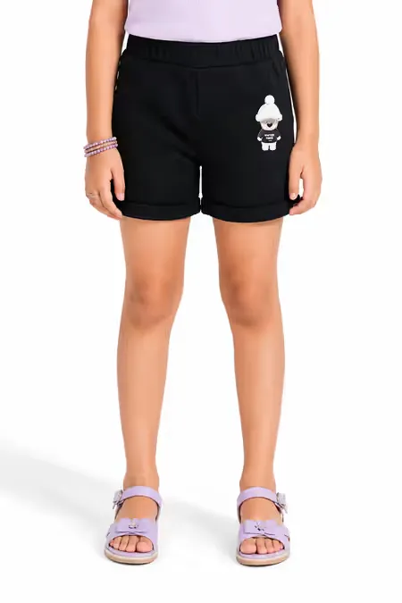 Girl's Denim Solid Shorts (3-16 Yrs)