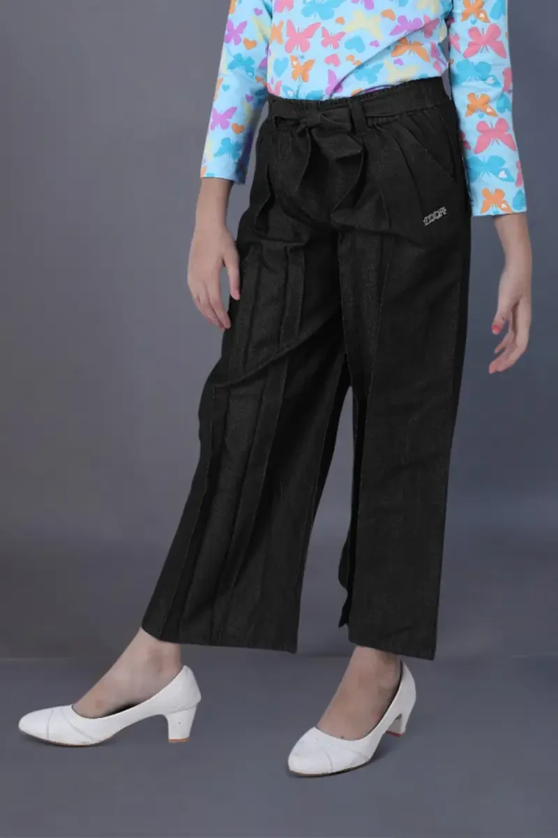 Girl's Cotton Blend Solid Palazzo (1 - 18 Yrs) 015885BLA111YRS