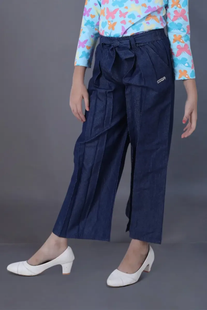 Girl's Cotton Blend Solid Palazzo (1 - 18 Yrs) 015885NAVBLU111YRS