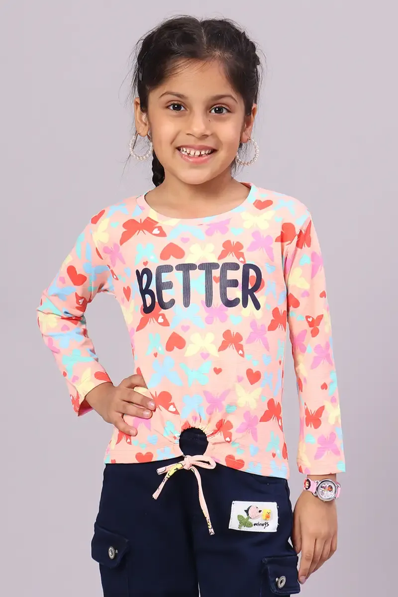Polyester Printed T-Shirt for Girl (1-16 Yrs) 01596356YRSPEA