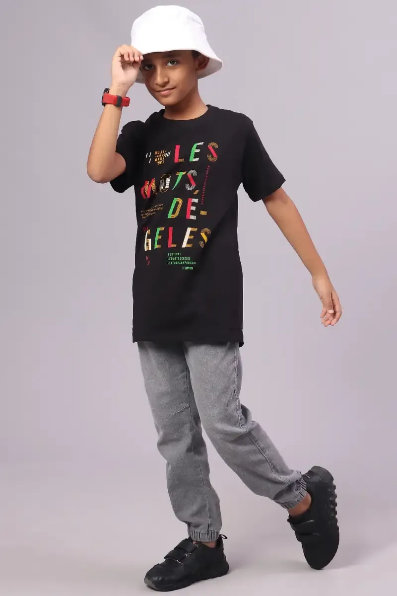 Cotton Printed T-shirt for Boy 01601589YRSBLA