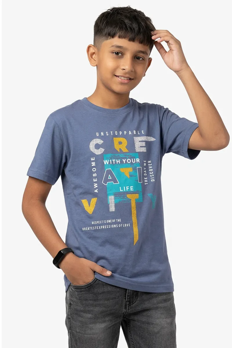 Boy's Printed Cotton T-shirt