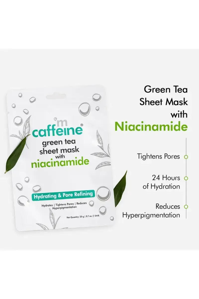 MCaffeine Green Tea With Niacinamide Sheet Mask - 20g (1 Unit)