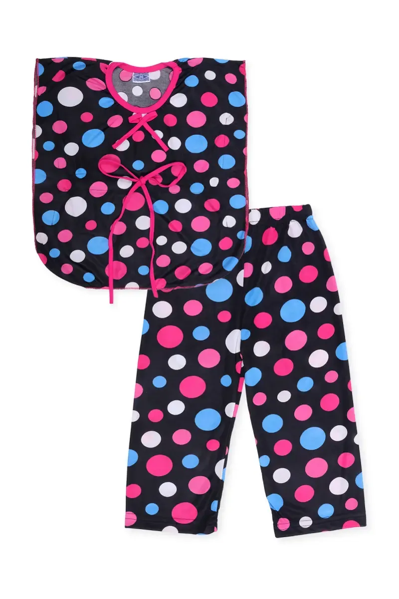 Girl's Polyester Polka Printed Pyjama Set 016088PIN131YRS