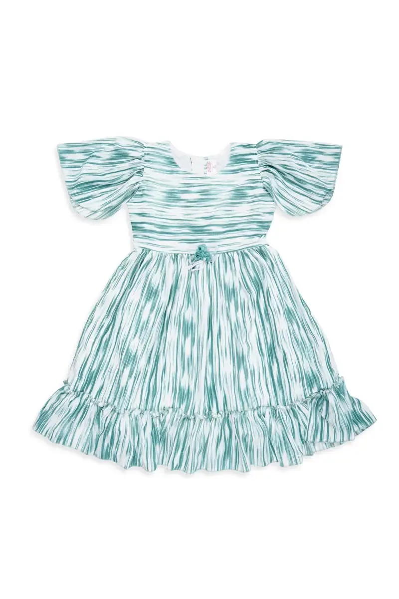 Rayon Printed A-line Frock for Girls 016148GRE23YRS