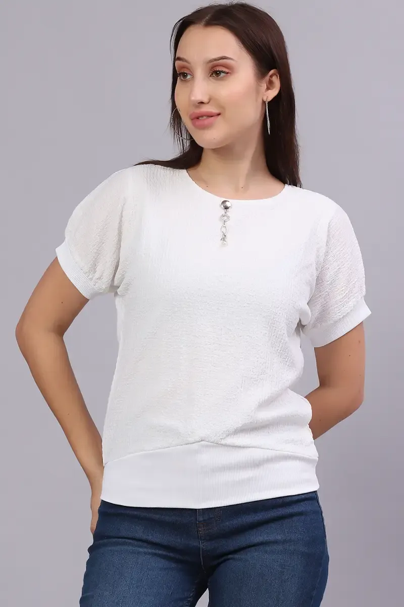 Georgette Solid Western Top for Women