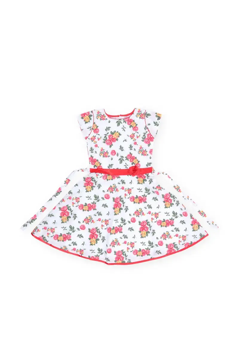 Cotton Floral Printed A-line Frock 016177RED910YRS
