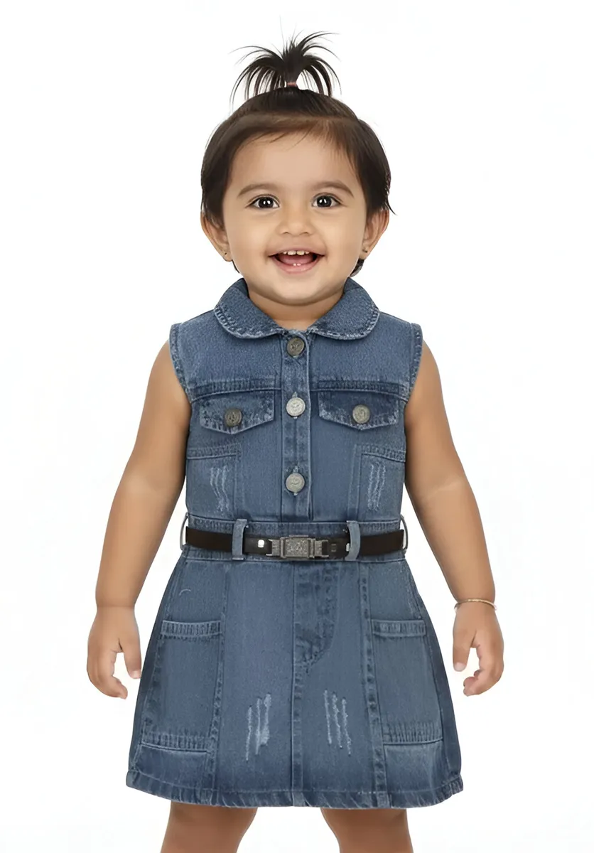 Denim Dress for Baby Girl  016269BLU612