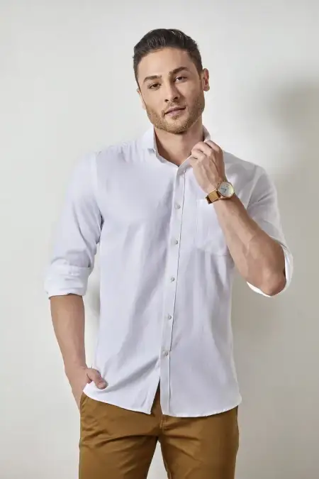 Men's Cotton Slim Fit - Stain Proof Shirt