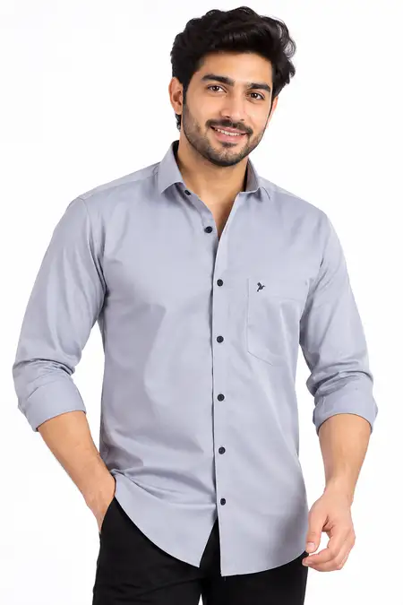 Men Cotton Slim Fit - Stain Proof Shirt 016288GRE38