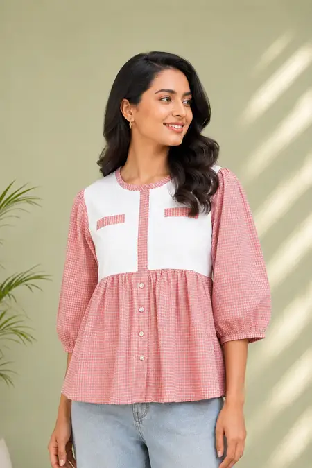 Corduroy Solid Top for Women 016299LPEA