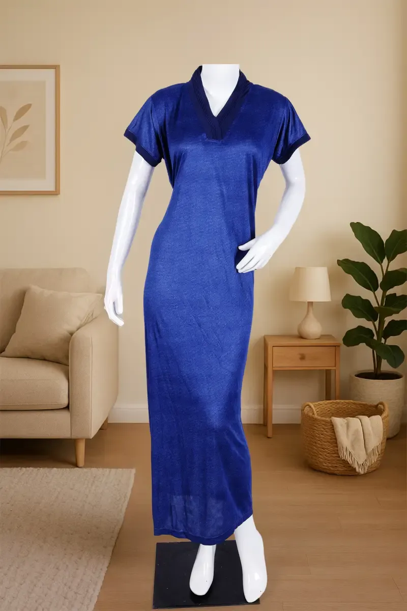 Polyester Solid Nighty for Women 016401NAVBLUFRESIZ