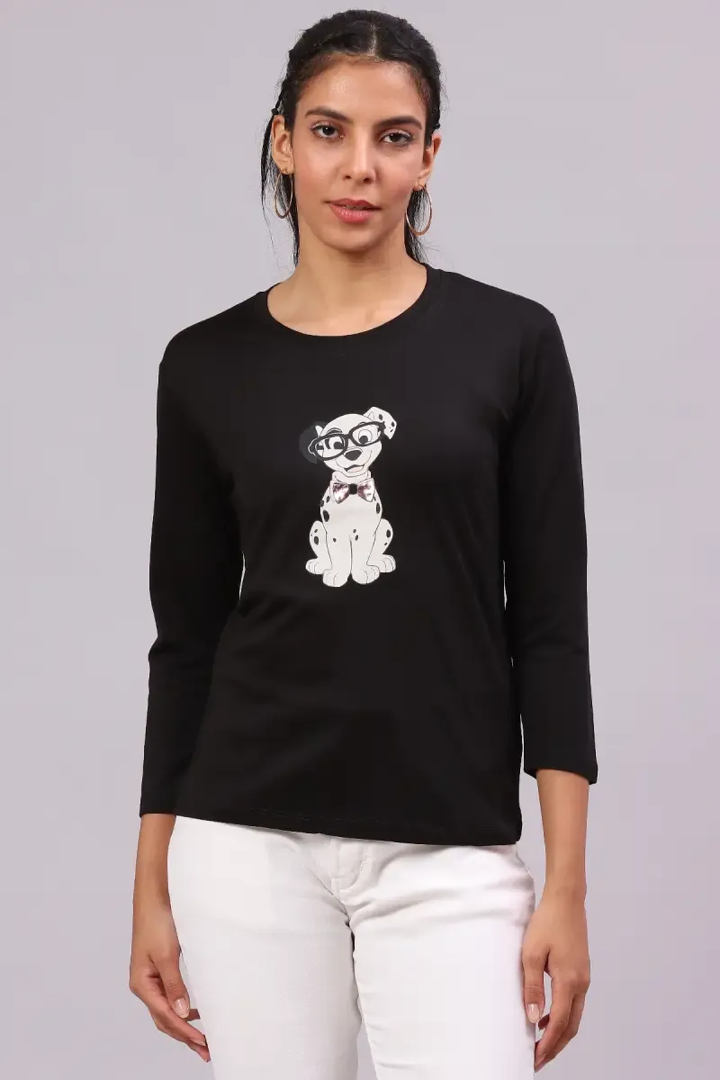 Cotton Graphic Printed T-Shirt for Women 016412LBLA