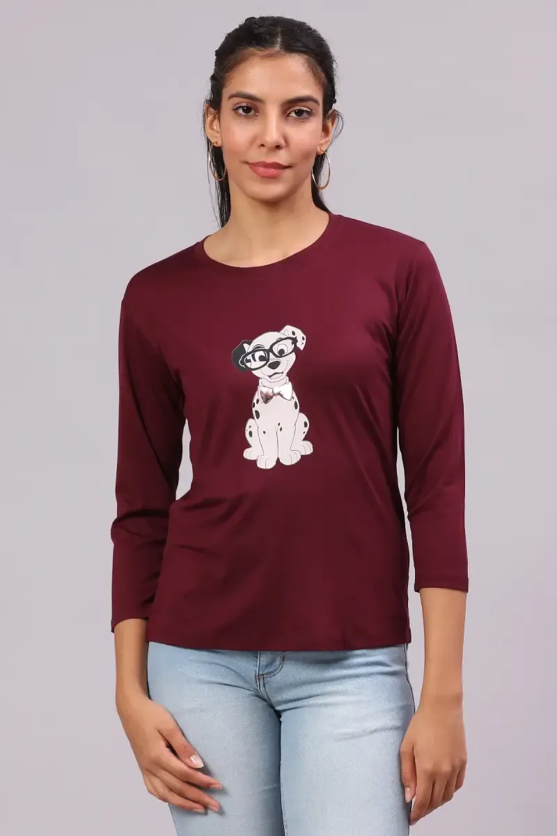Cotton Graphic Printed T-Shirt for Women 016412LBUR