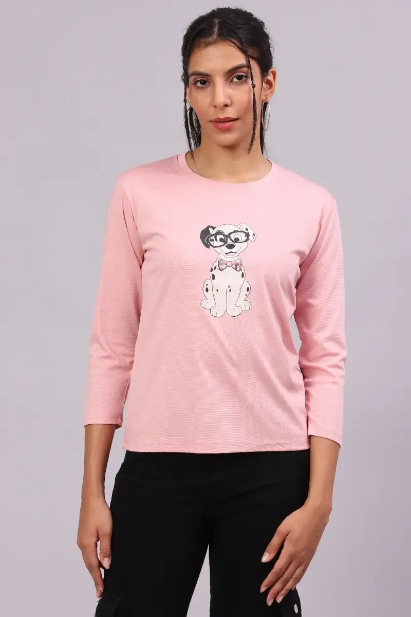 Cotton Graphic Printed T-Shirt for Women 016412XXLLIGPIN