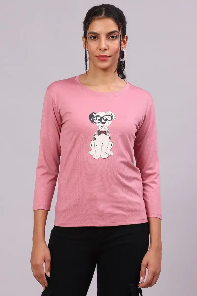 Cotton Graphic Printed T-Shirt for Women 016412XXLPIN