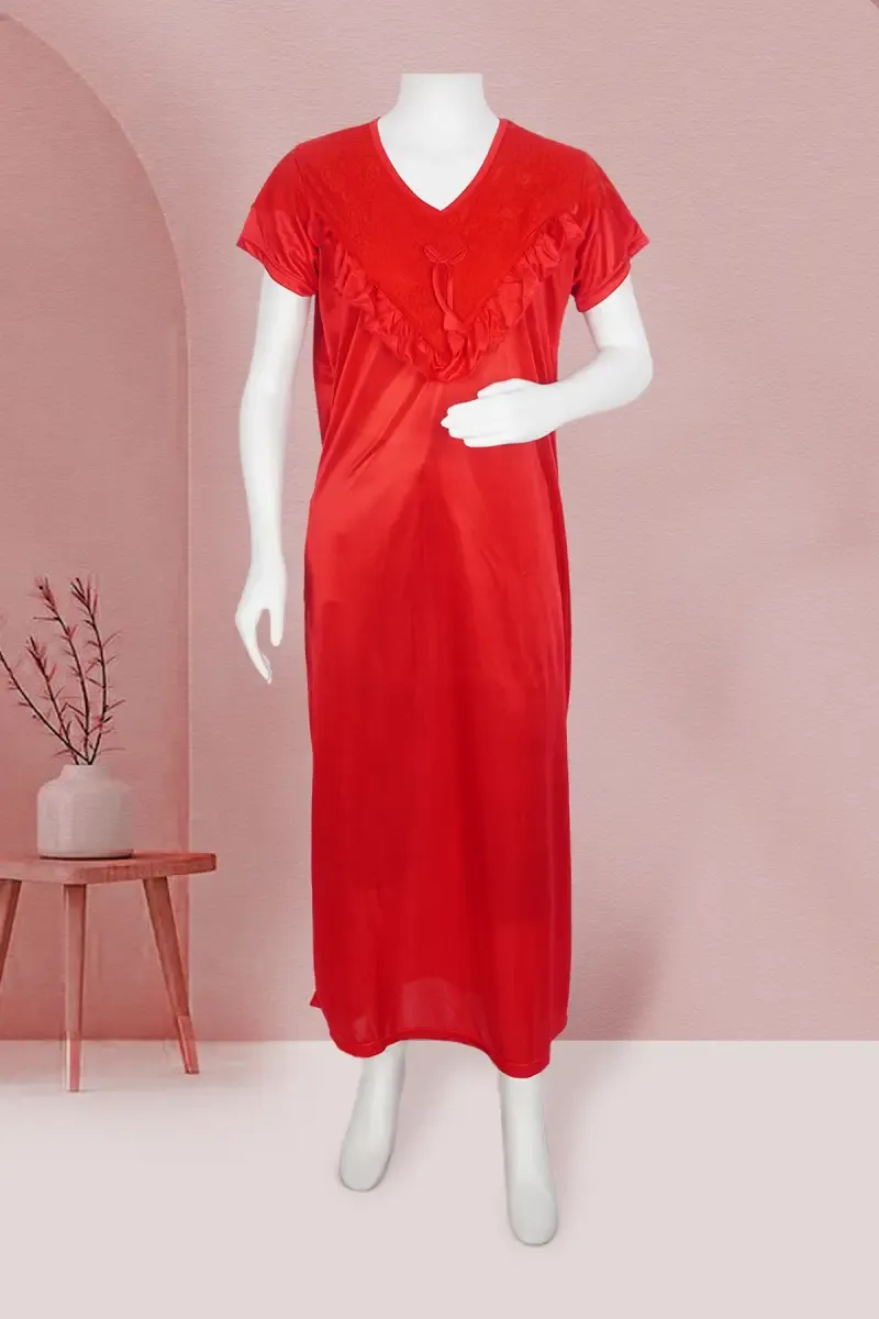 Polyester Solid Nighty for Women
