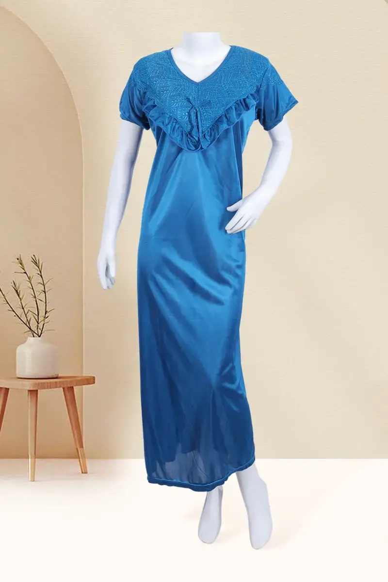 Polyester Solid Nighty for Women